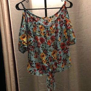 Floral tie crop top